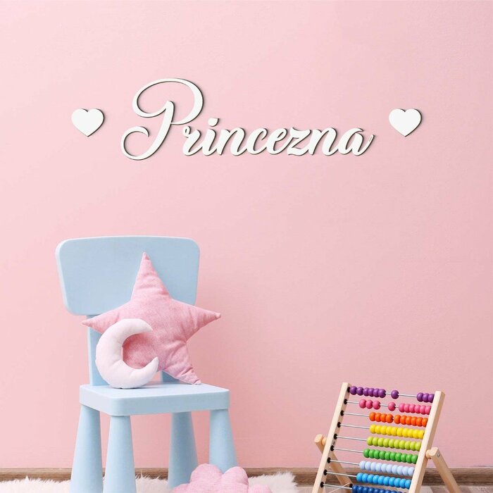 Nálepka na stěnu dětského pokoje - Princezna | Bílá