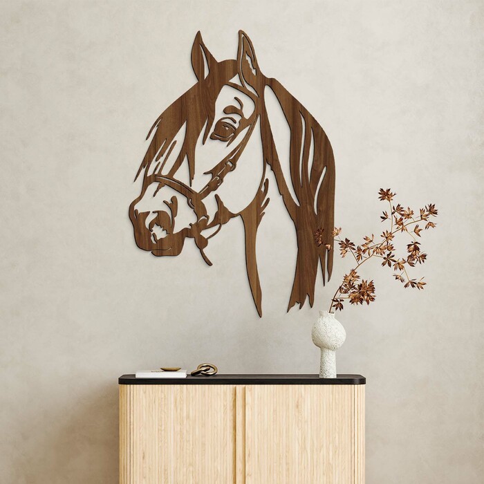 Dřevěný obraz na zeď - Kůň | Ořech