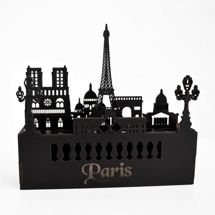 Dřevěný stojan na tužky - Paříž | Černá
