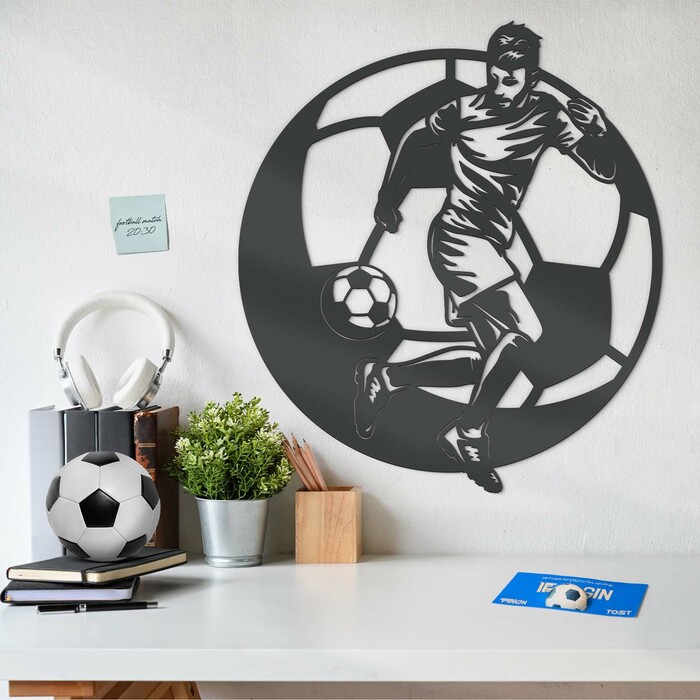 Drevený obraz na stenu - Futbal | Antracitovo-šedá