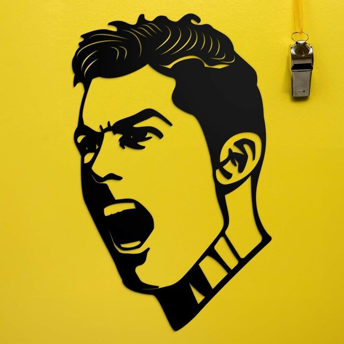 Dřevěný obraz - Cristiano Ronaldo | Černá