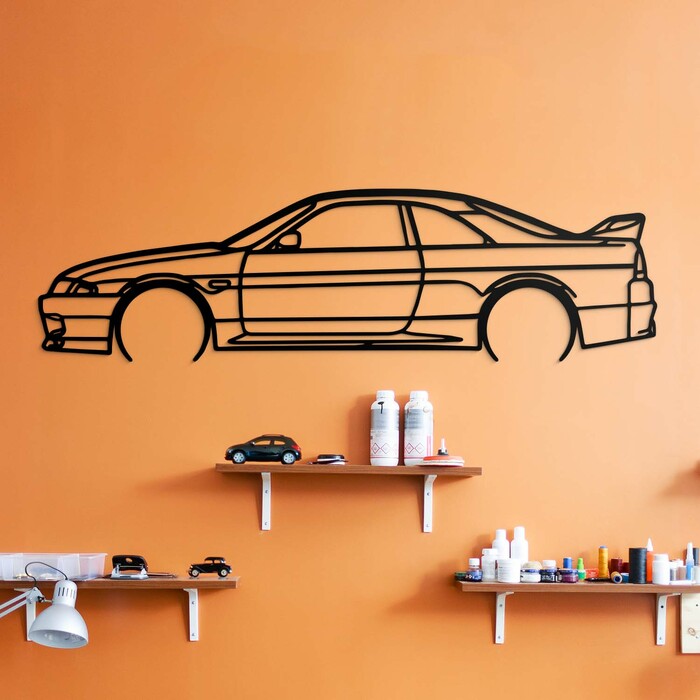 Drevená dekorácia na stenu - Nissan R33 GT-R | Čierna