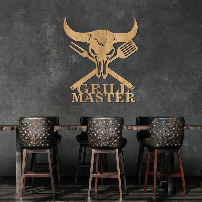 Dekorace na zeď do kuchyně - Grill Master | Dub zlatý
