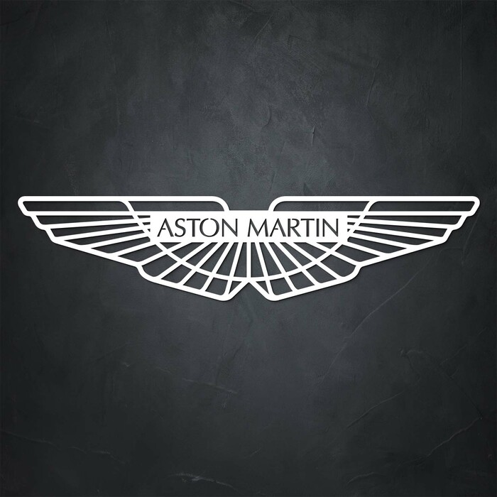 Vyřezávané logo - Aston Martin | Bílá