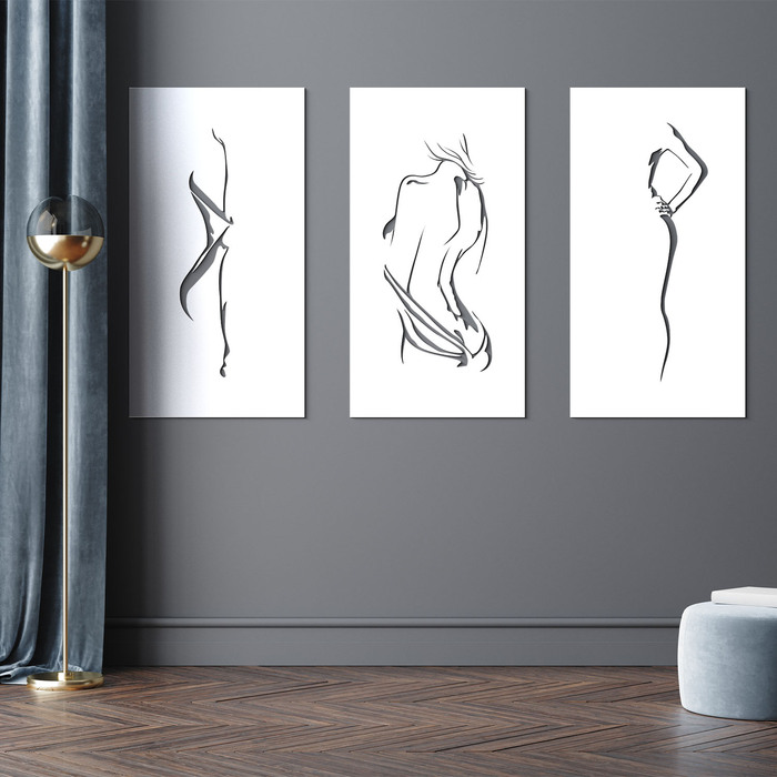 Luxusní obrazy do ložnice - Ženská smyslnost | Bílá