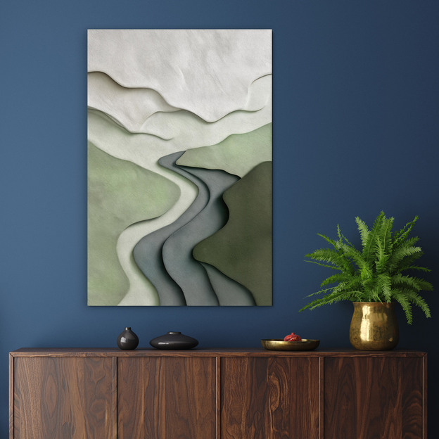 Wooden picture - Abstract landscape