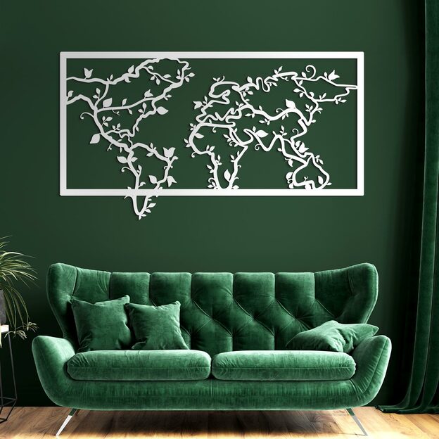 Artistic World Map on the Wall - Crown of the Earth