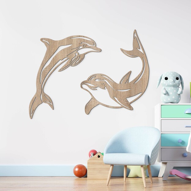 Wooden Wall Art - Dolphins
