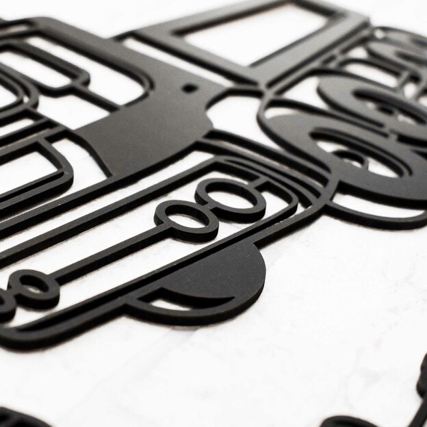 Wooden Sticker for Children's Room - Cars 5 pcs