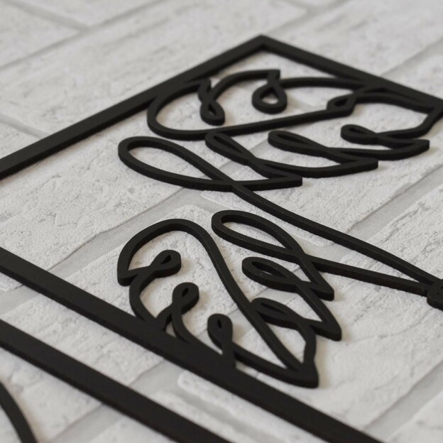 Wooden Stickers on the Wall - Dance of Flowers