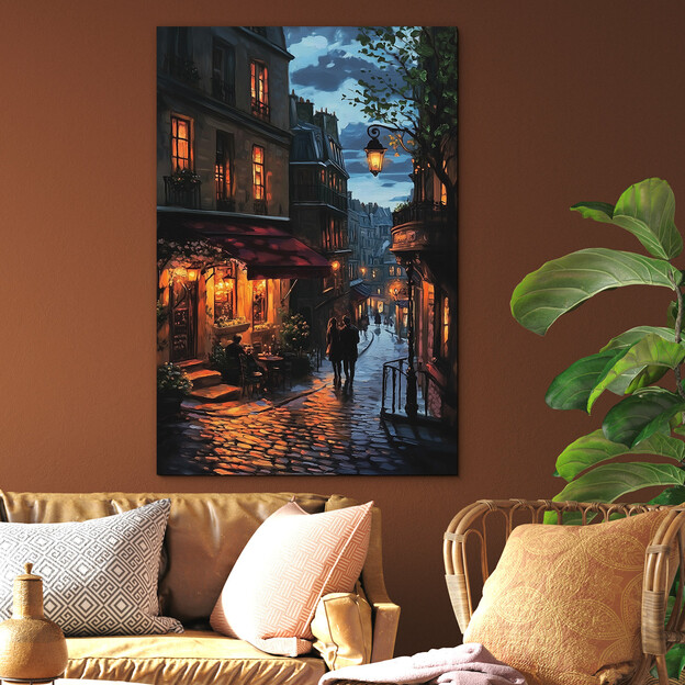 Romantic picture for the wall - Night walk in the city