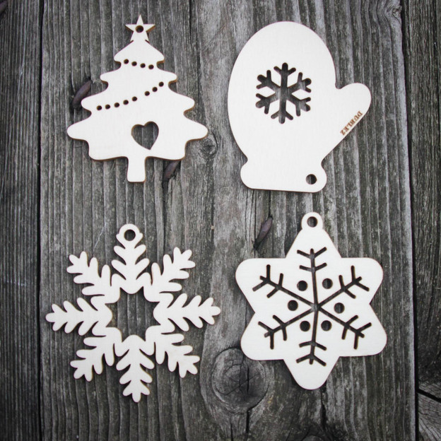 Christmas Tree Decorations - Set of 4 types, 5 pcs each (20pcs)