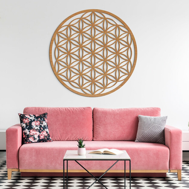 Wooden Sticker on the Wall - Flower of Life