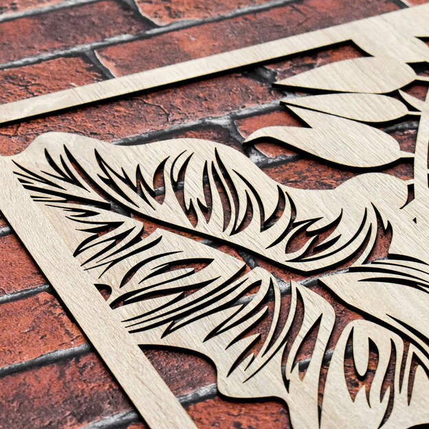 Wooden Wall Art - Plant Leaves