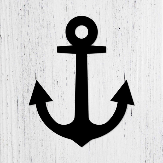 Wooden Ship Anchor on the Wall