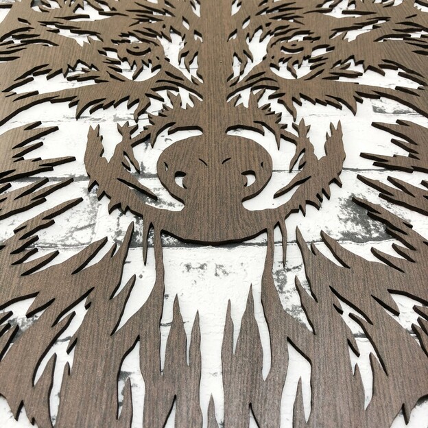 Wooden Wall Art - Wolf in Frame