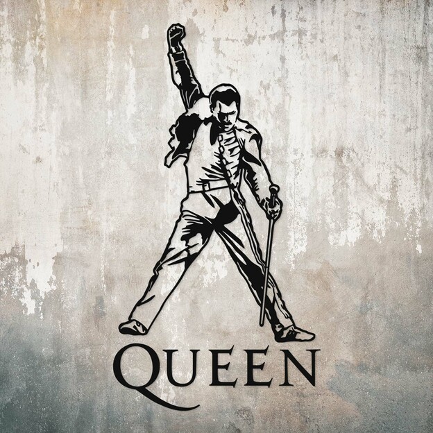 Wooden Wall Art Queen - Freddie Mercury
