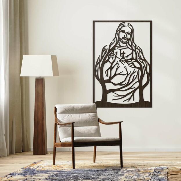 Wooden Wall Art - Sacred Heart of Jesus