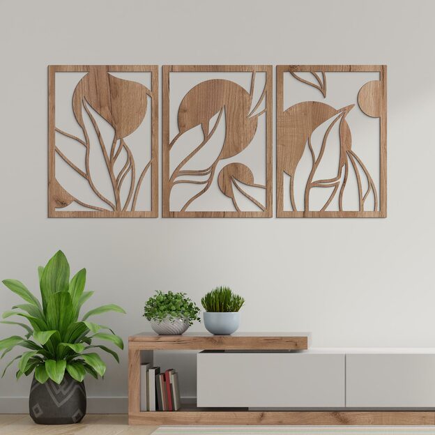 3-piece Wall Art - Abstract Leaves