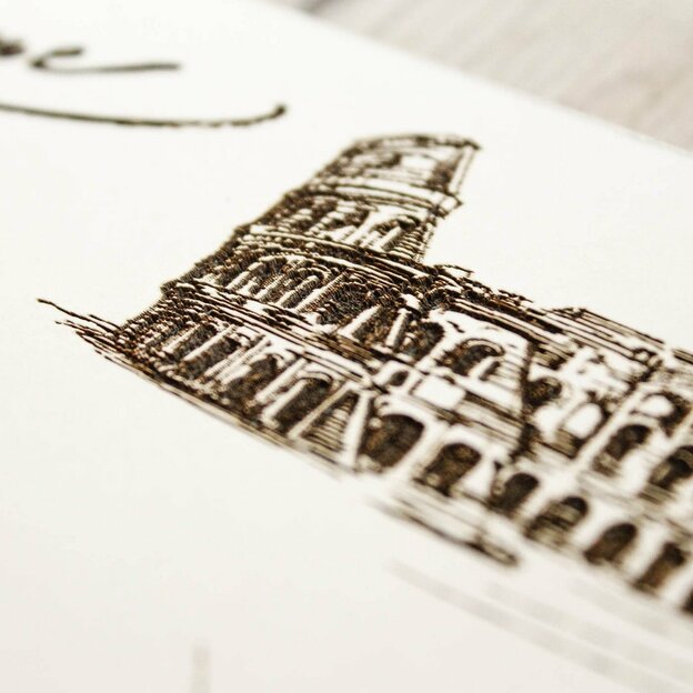 3D Wooden Engraved Wall Art - Rome, Italy