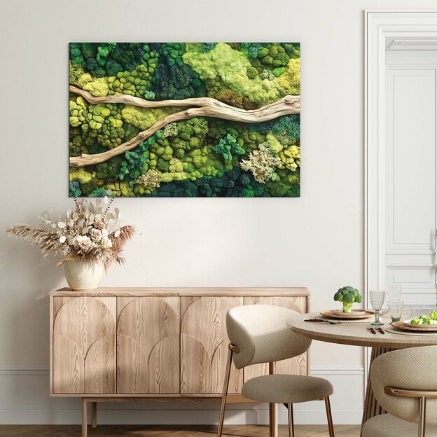 Moss Wall Art Imitation - Forest Branch