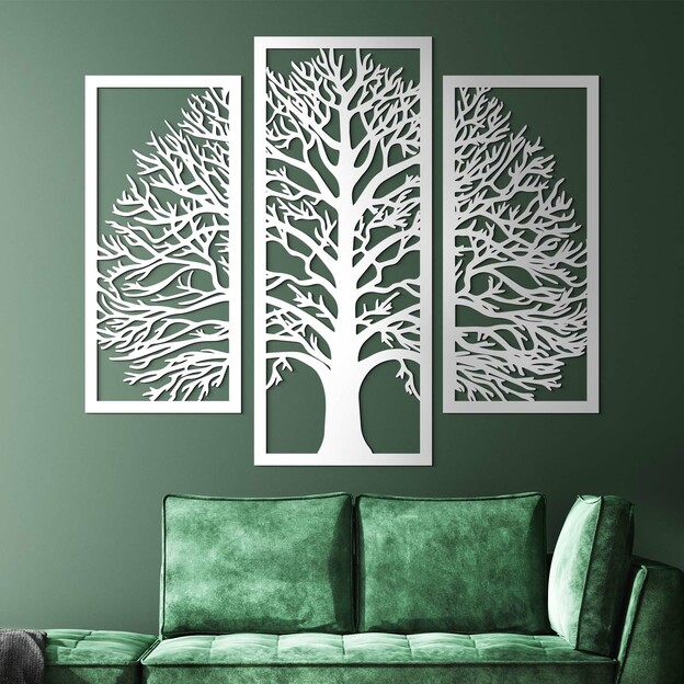 3-Piece Wooden Picture - Tree of Happiness