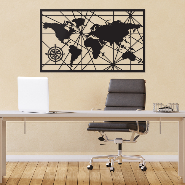 World Travel Map on the Wall