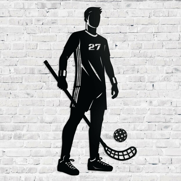 Wooden 3D Wall Art - Floorball Player