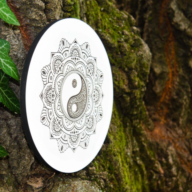 Engraved Mandala on the Wall - Yin-Yang