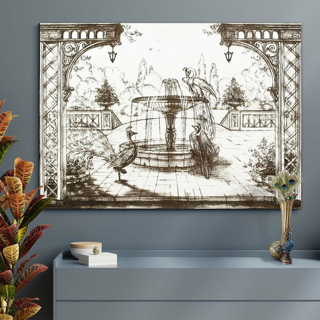 3D Wooden Engraved Picture - Drawn Peacock