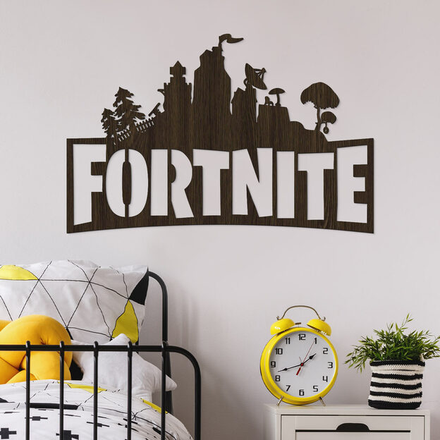Wooden Logo on the Wall - Fortnite