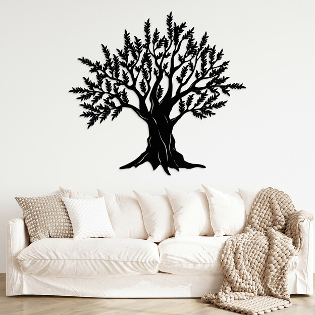 Wooden Tree on the Wall - Olive