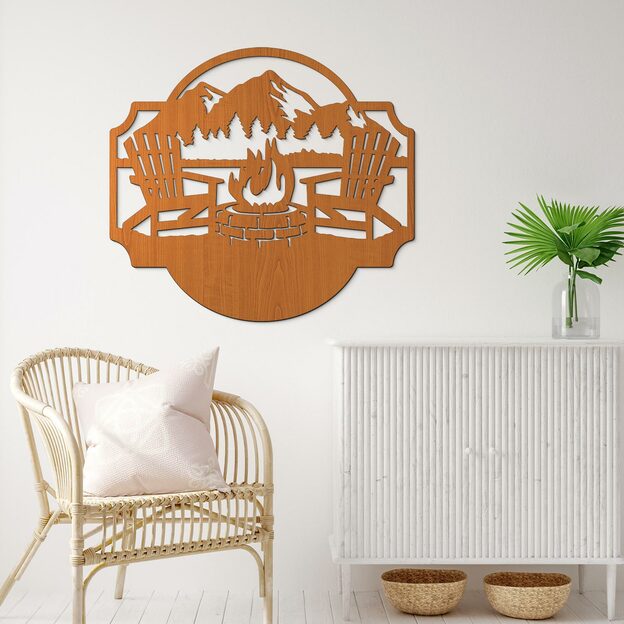 Wall Art for Cottage - Bonfire in the Mountains