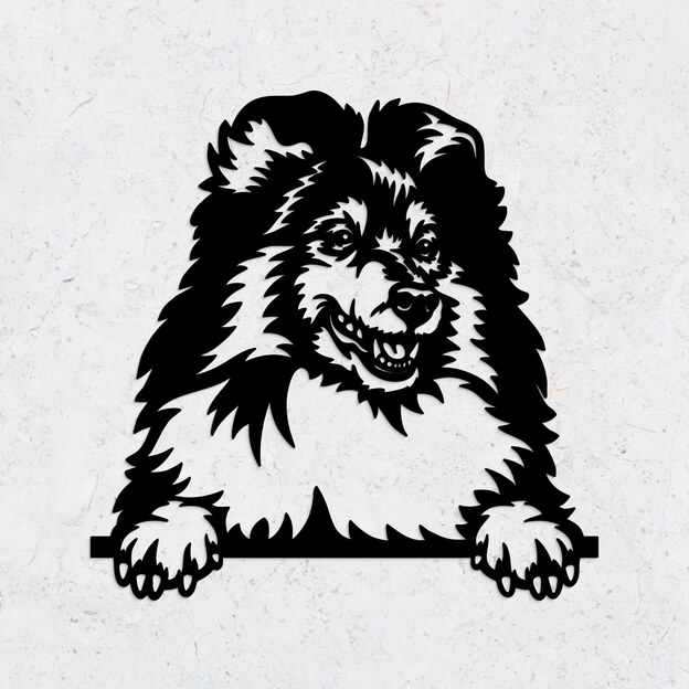 Cut-Out Wall Art of a Dog - Border Collie