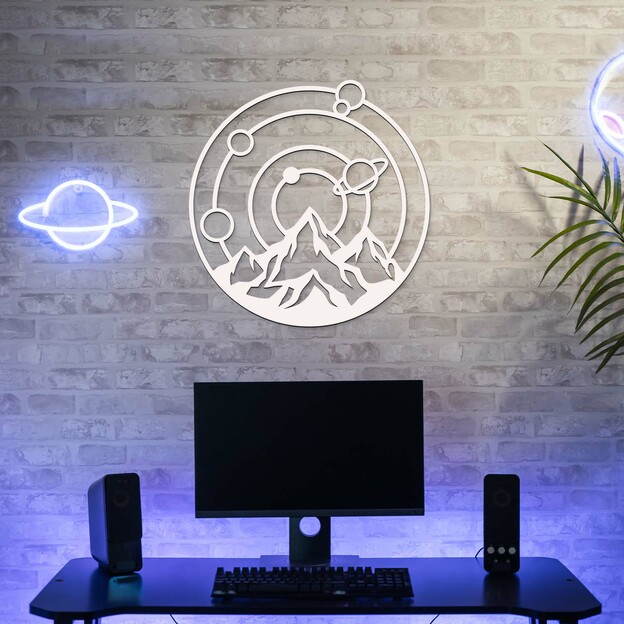 Wooden Wall Sticker - Space