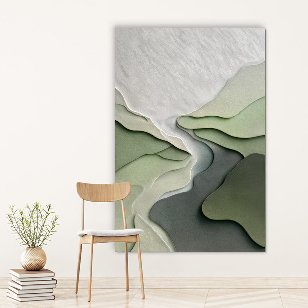 Abstract painting - Green dunes