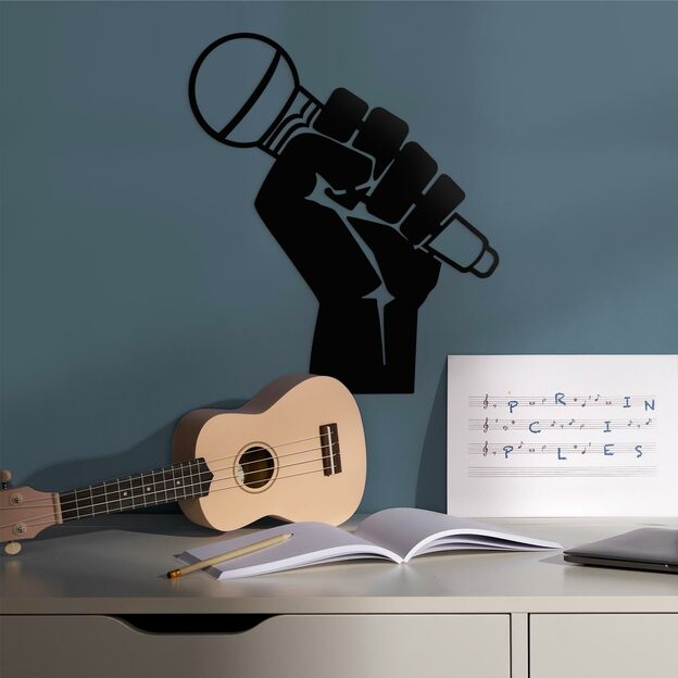 Wooden Wall Art - Microphone