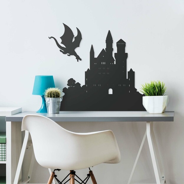 Wooden Halloween Decoration - Castle and Dragon