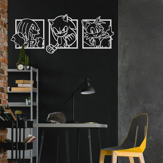 3-Piece Wall Art for Children's Room - Sonic