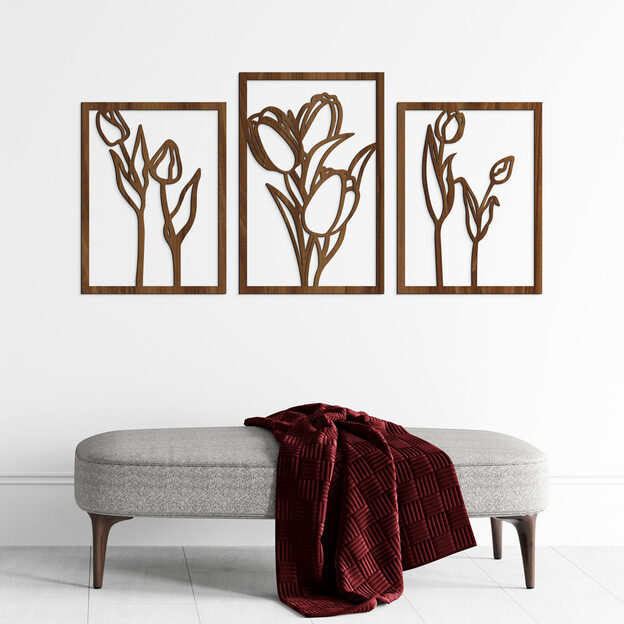 3-piece Wall Art - Tulips in Frame