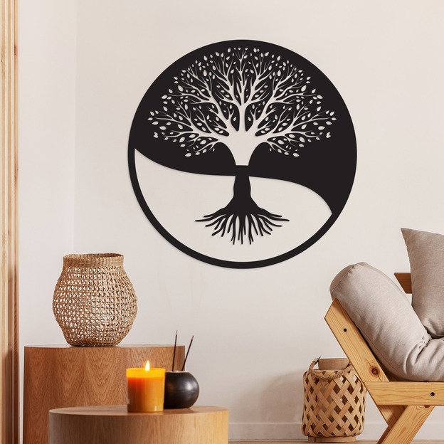 Wooden Wall Art - Tree of Life in a Circle
