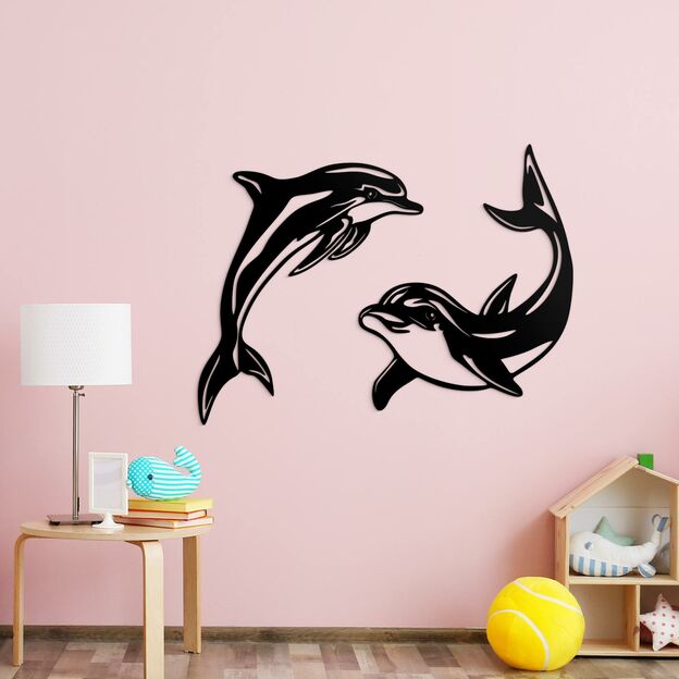 Wooden Wall Art - Dolphins