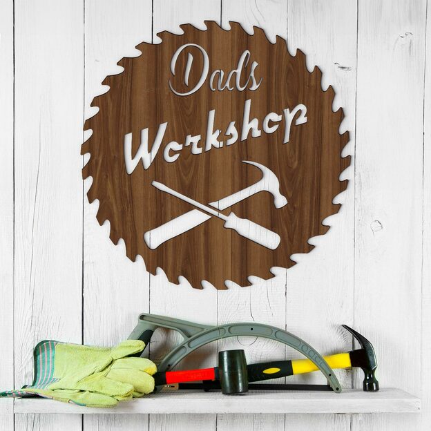 Wooden Wall Art for Garage - Dad's Workshop