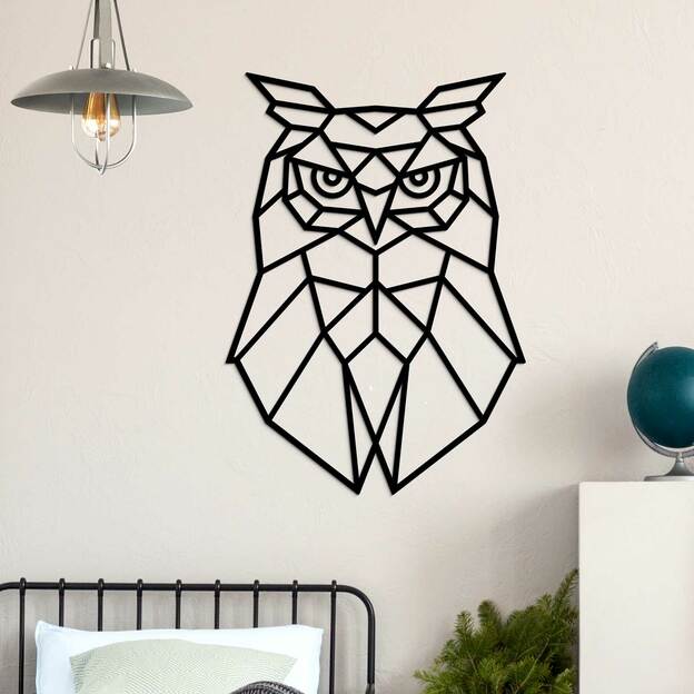 Wooden Wall Art - Polygonal Owl