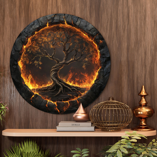 Wooden Tree of Life Wall Art - Volcanic