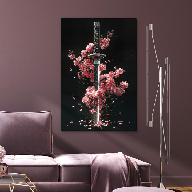 Black image of a samurai sword - Katana