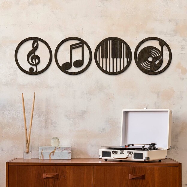 Wooden Wall Stickers - Music Icons