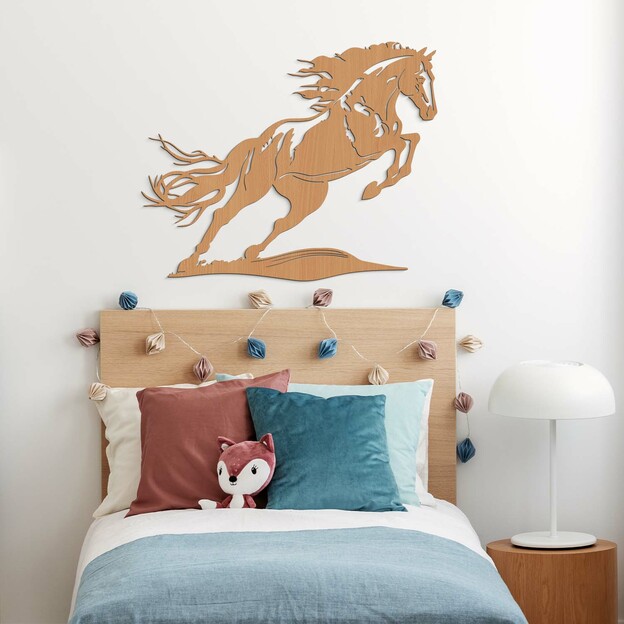 Wooden Wall Sticker - Mustang Horse