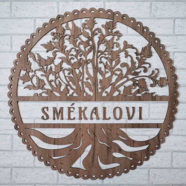 Wooden Sticker - Tree of Life with Custom Text