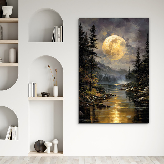 Image - Full moon over the lake